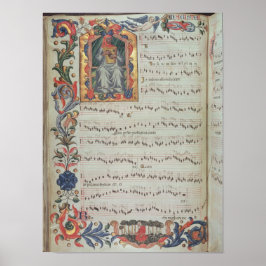 Seite der musikalischen Notation mit geschichteter Poster