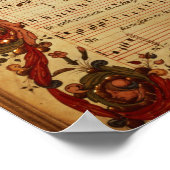 Seite der musikalischen Notation mit geschichteter Poster (Ecke)