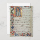 Seite der musikalischen Notation mit geschichteter Postkarte (Vorne/Hinten)