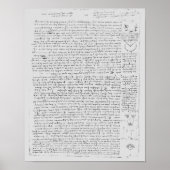 Seite des Codex Leicester, 1508-12 Poster (Vorne)