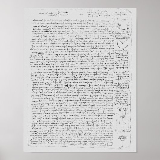 Seite des Codex Leicester, 1508-12 Poster (Vorne)