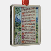 Seite des lateinischen Textes mit Grenze Silbernes Ornament (Rechts)