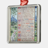 Seite des lateinischen Textes mit Grenze Silbernes Ornament (Links)