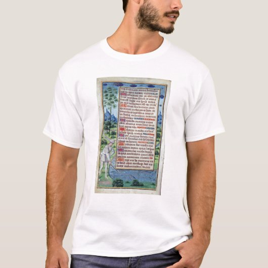 Seite des lateinischen Textes mit Grenze T-Shirt (Vorderseite)