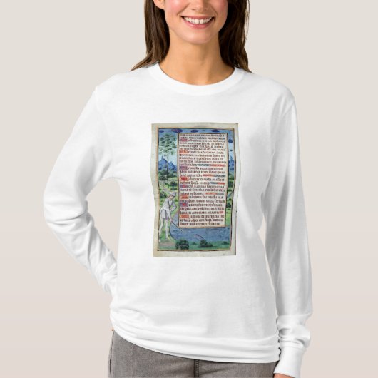 Seite des lateinischen Textes mit Grenze T-Shirt (Vorderseite)