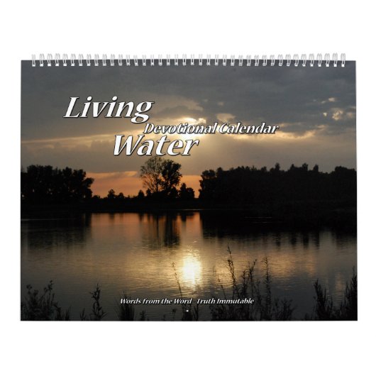 Seite des lebendes Wasser-Devotional Kalenders Kalender (Titelbild)