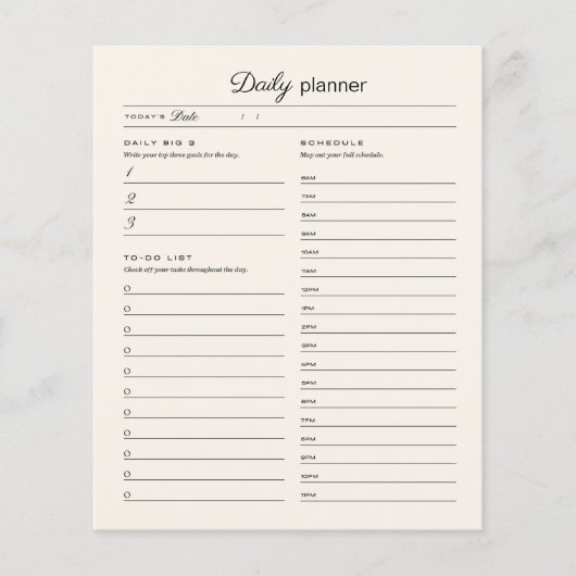 Seite des Tagesplaners (Vorderseite)