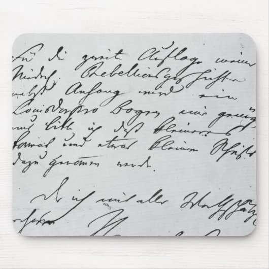 Seite des Textes mit seiner Unterschrift Mousepad (Vorne)