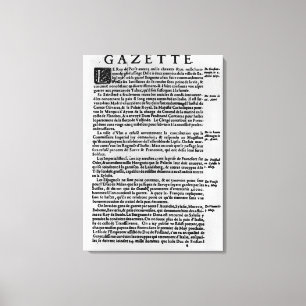 Seite des Textes 'vom La Gazette Leinwanddruck
