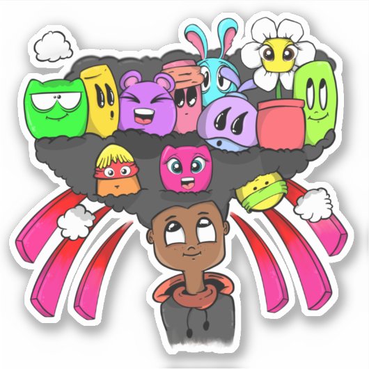 Seite Doodle 01 Vinyl Sticker (Vorderseite)