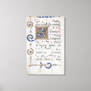 Seite Frau-564 f.13v mit historiated Anfangs"S" Leinwanddruck