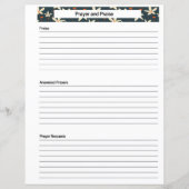 Seite für Gebetsanfragen (Vorderseite)