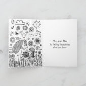 Seite für Pferde und Färben | Geburtskarte für Mäd Karte (Innenseite)