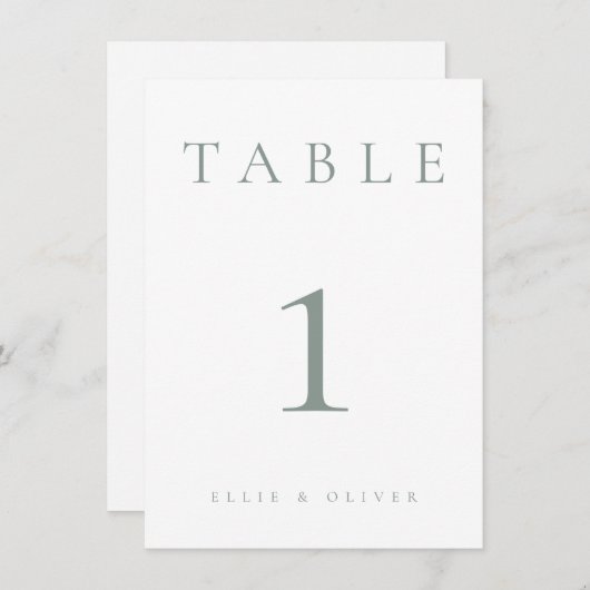 Seite Grün 1 Hochzeit/Event-Tischnummer (Vorne/Hinten)