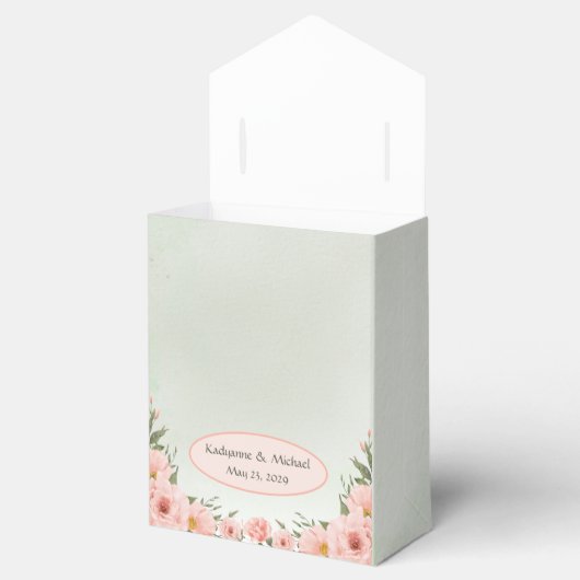 Seite Grün und Pfirsichfarben Geschenkschachtel (Geöffnet)