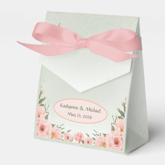 Seite Grün und Pfirsichfarben Geschenkschachtel (Vorderseite)