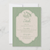 Seite Grüne Blumenlinie zeichnend Hochzeitdetails Einladung (Vorderseite)