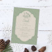 Seite Grüne Blumenlinie zeichnend Hochzeitdetails Einladung