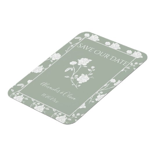 Seite Grüne Rose speichern des Datumsfensters Magnet (Linke Seite)