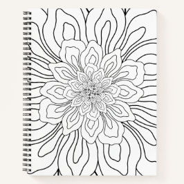 Seite "Line Art zeichnend Blume" Notizblock