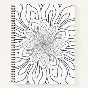 Seite "Line Art zeichnend Blume" Notizblock