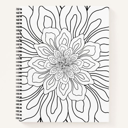 Seite "Line Art zeichnend Blume" Notizblock (Vorderseite)
