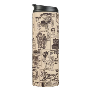 Seite mit alten Vintage-Katalogwerbeanzeigen Thermosbecher