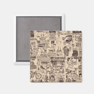 Seite mit alten Vintage-Werbungen Magnet