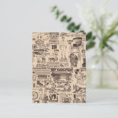 Seite mit alten Vintage-Werbungen  Postkarte (Stehend Vorderseite)