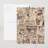 Seite mit alten Vintage-Werbungen  Postkarte (Vorne/Hinten)