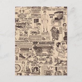 Seite mit alten Vintage-Werbungen  Postkarte