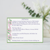 Seite mit Details zu Rosa Florals Einladung (Stehend Vorderseite)