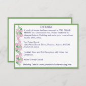 Seite mit Details zu Rosa Florals Einladung (Vorne/Hinten)