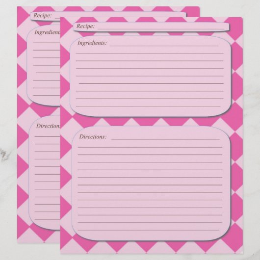 Seite mit rosa Schachbrettmuster (Vorne/Hinten)