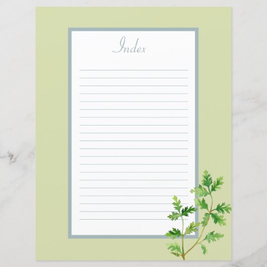 Seite "Rezeptorteile" - Beilage für Grüne Kräuterh (Rückseite)