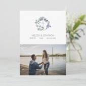 Seite Silver Green Floral Add Image Save the Date (Stehend Vorderseite)