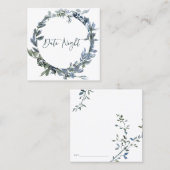 Seite Silver Green Floral Date Night Card Quadratische Visitenkarte (Vorne/Hinten)