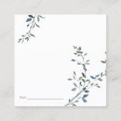 Seite Silver Green Floral Date Night Card Quadratische Visitenkarte (Rückseite)
