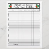 Seite "Tägliche Nahrungsaufnahme" für den Lifestyl (Hinten)