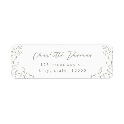 Seite Vintag Geblüht Script-Rücksendeadresse (Vorne)