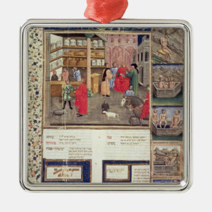 Seite von "Canon von Medizin" durch Avicenna Ornament Aus Metall