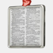 Seite von einem Wörterbuch Silbernes Ornament (Links)
