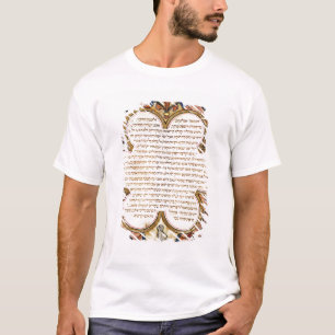 Seite von einer hebräischen Bibel mit Vögeln, 12 T-Shirt