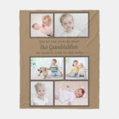 Seite von Side Brown 6 Foto Grandchildren Collage Fleecedecke (Vorderseite)