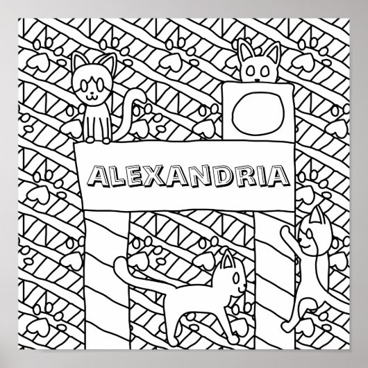 Seite zum Einfärben des Namens einfügen Poster (Vorne)