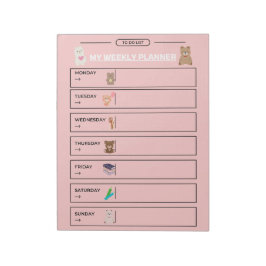 Seite zum Spielen von Wochenplanern Notizblock