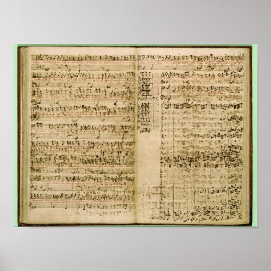 Seiten aus dem Kern der "Kunst des Fugue" Poster (Vorne)