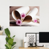 Seiten eines Buches in Form eines Herzens Poster (Heimbüro)