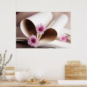 Seiten eines Buches in Form eines Herzens Poster (Küche)