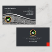 Seiten-grauer Zement-Ziegelstein-Erbauer-Architekt Visitenkarte (Vorne/Hinten)